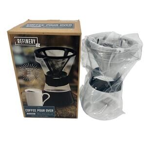 Refinery and Co. NEW Glass Coffee Pour Over Silicone Insulated Collar 6 Cups